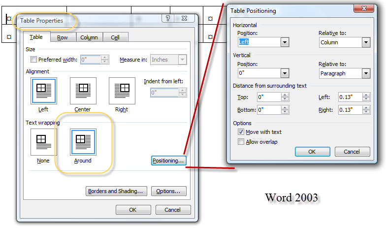 Reverse member twin Using Tables for Organizing and Formatting in Microsoft Word