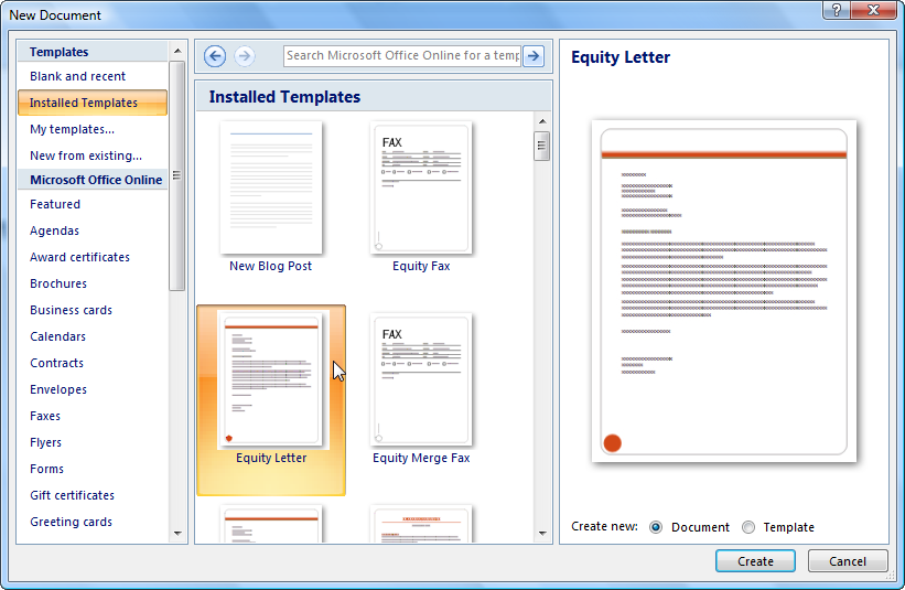 templates from microsoft office online