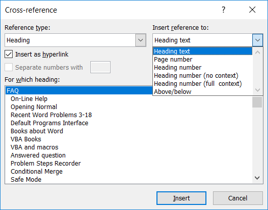 view bookmarks in word 2016