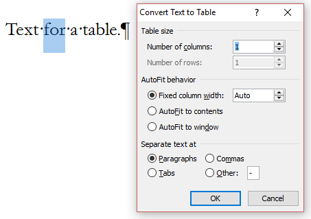 Converting a Table to Text in Microsoft Word - Word Help