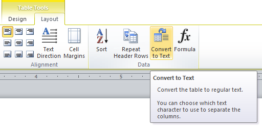 Converting a Table to Text in Microsoft Word - Word Help