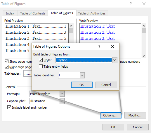 Style identifier in Table of Figures in Microsoft Word - Help