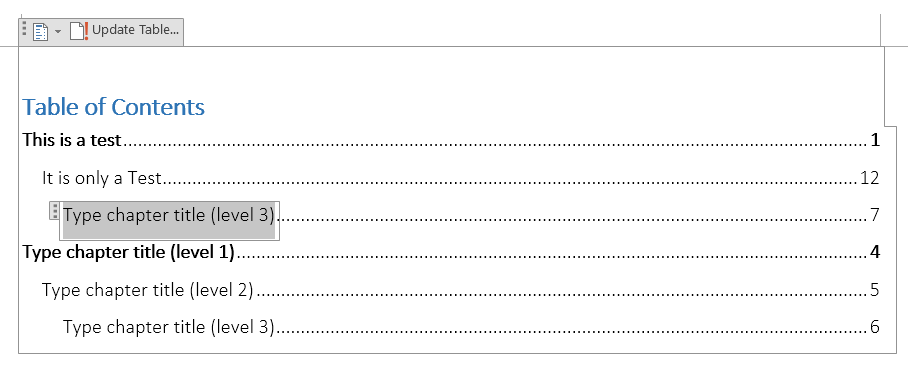 Manual table of authorities