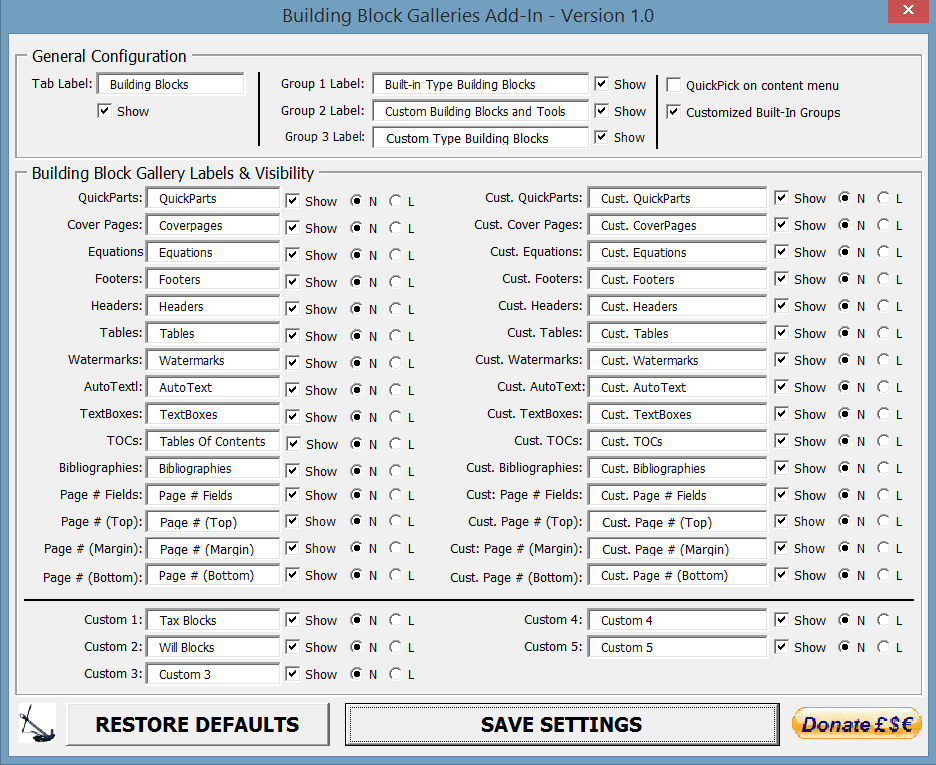 AutoText Building Blocks Organizer Microsoft Word