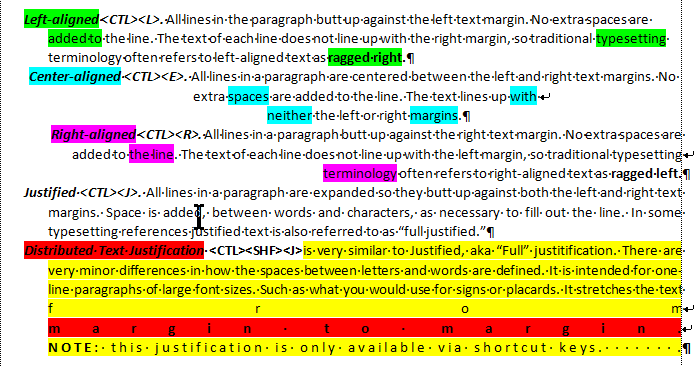 Justification Word help FAQ Microsoft