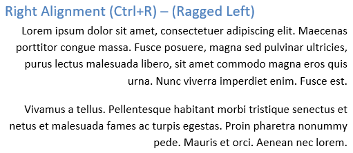 align right margin in word align right margin in word