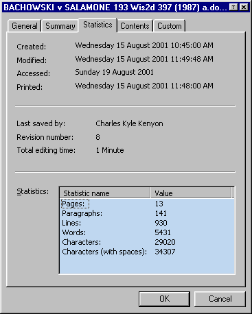 Document Statistics in properties show inaccurate word count