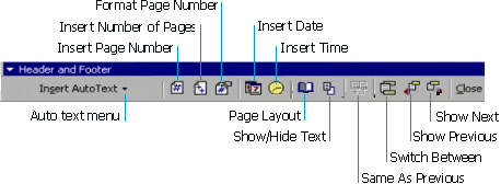 header and footer in word processing