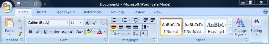 microsoft office word 2007 tabs