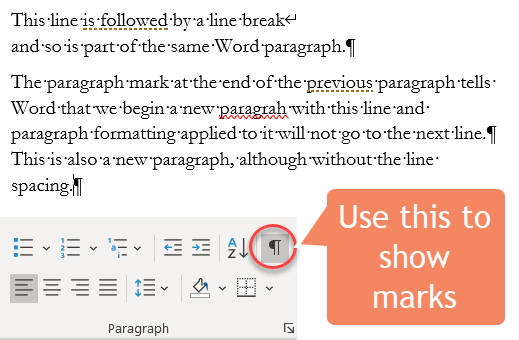 how to display formatting marks in word 2013