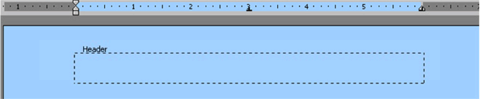Box to view and edit the header in Microsoft Word.