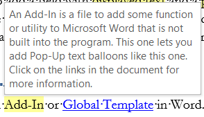 Example of Pop-Up Text