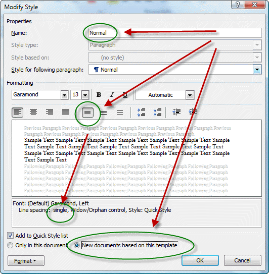 How to Change Default Font in Word - Saving changes for future use