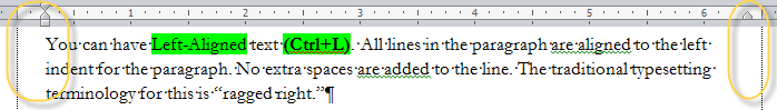 You can have Left-Aligned text (Ctrl+L). All lines in the paragraph are aligned to the left indent for the paragraph. No extra spaces are added to the line. The traditional typesetting terminology for this is ragged right.
