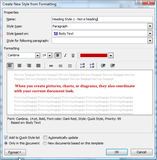 Which method saves the current style set for use in another document in Word?