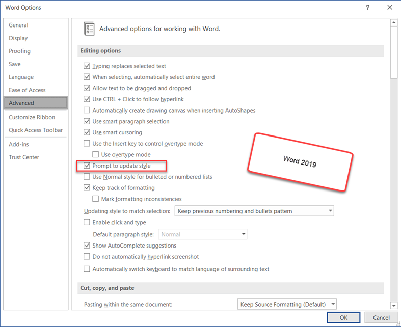 Which method saves the current style set for use in another document in Word?