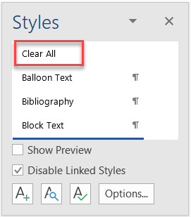 Which method saves the current style set for use in another document in Word?